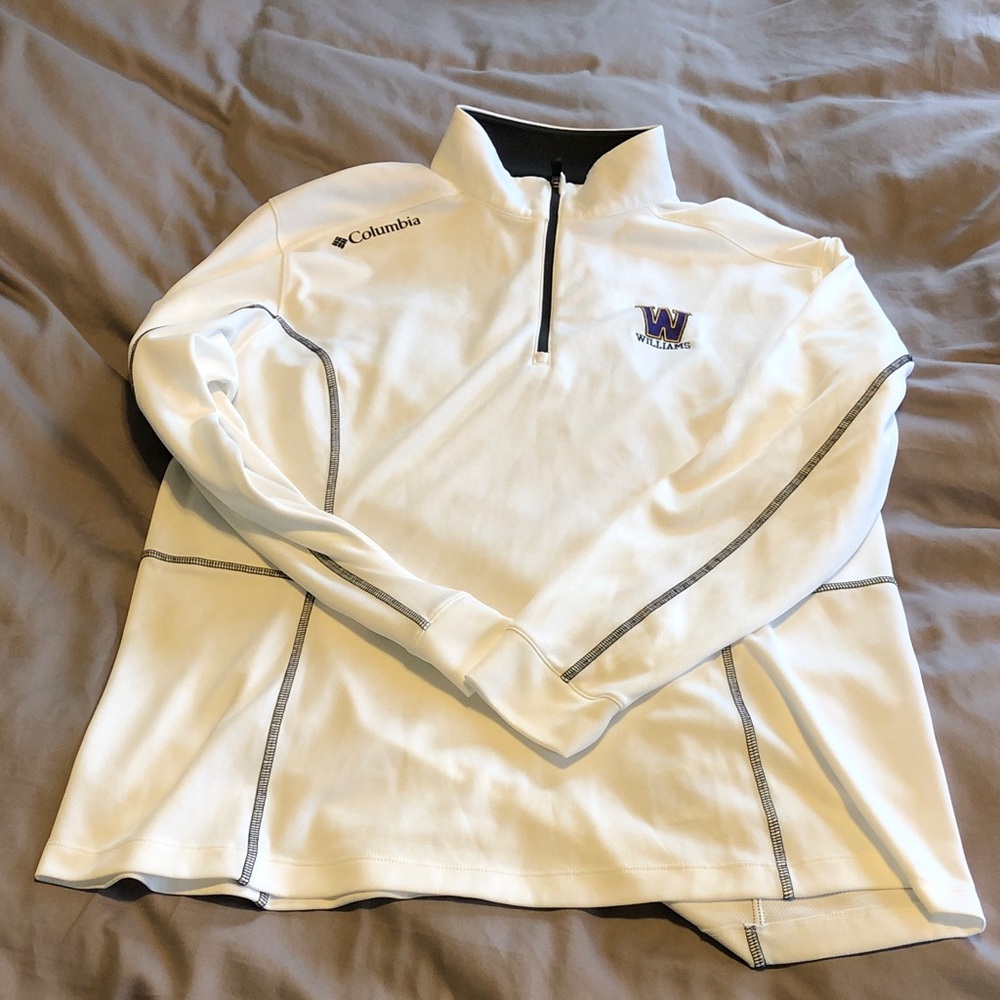Columbia White Quarter-Zip Pullover with Williams College Logo